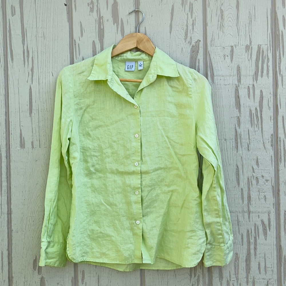 Vintage linen GAP button down top blouse